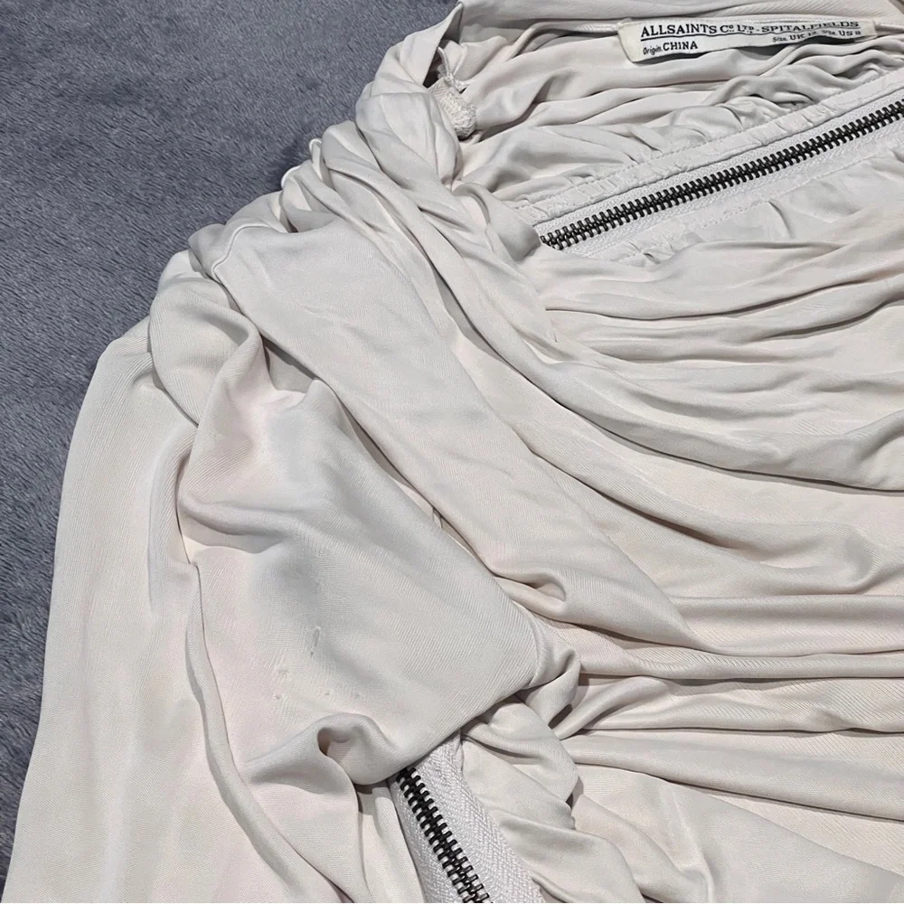 ALLSAINTS NWOT GISELE ROUCHED BODYCON ZIP DRESS - Picture 6 of 16